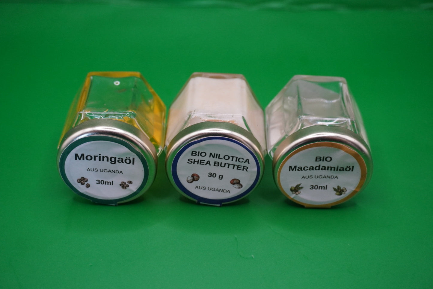 Pflege-Set: Macadamia-Öl, Moringa-Öl & Nilotica Shea Butter (3-teilig)