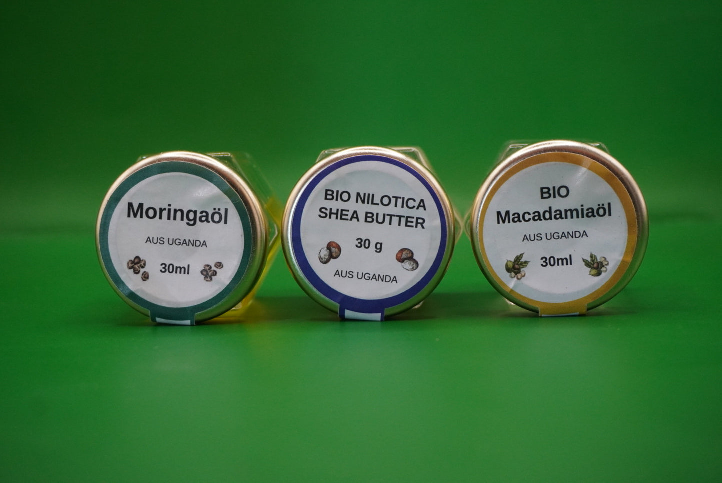Pflege-Set: Macadamia-Öl, Moringa-Öl & Nilotica Shea Butter (3-teilig)