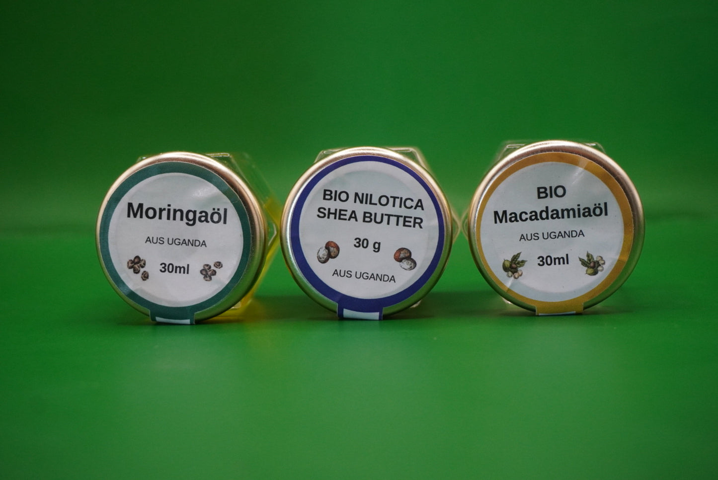 Pflege-Set: Macadamia-Öl, Moringa-Öl & Nilotica Shea Butter (3-teilig)