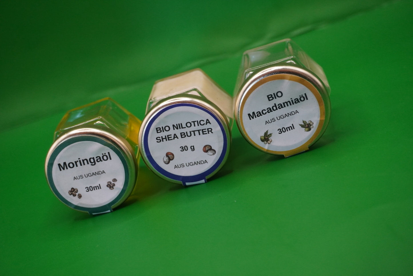 Pflege-Set: Macadamia-Öl, Moringa-Öl & Nilotica Shea Butter (3-teilig)