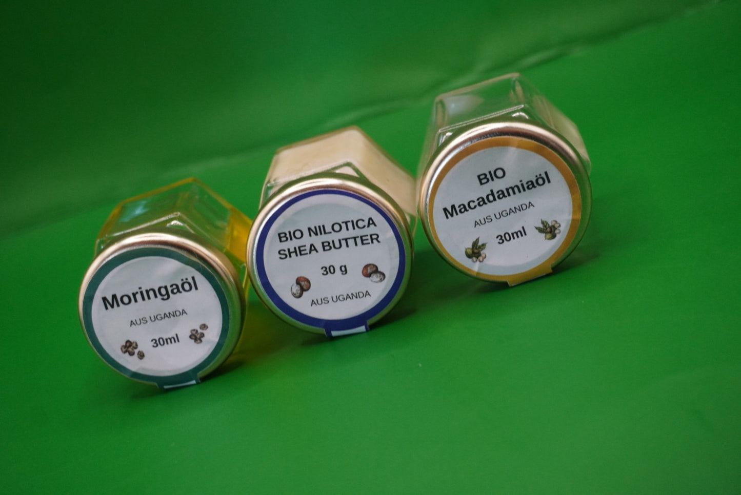 Pflege-Set: Macadamia-Öl, Moringa-Öl & Nilotica Shea Butter (3-teilig)