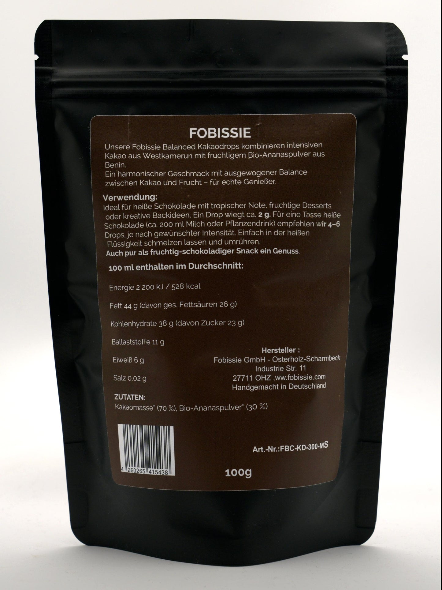 Fobissie Balanced – Kakaodrops mit Bio-Ananas (100 g)
